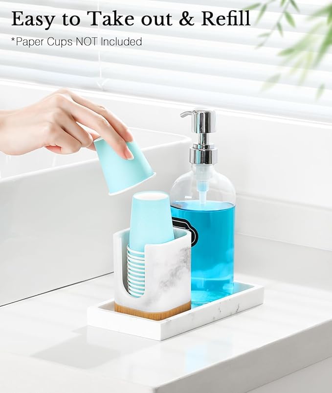 Luxspire Bathroom Cup Dispenser, Dixie Cup Holder 3-5oz, Disposable Paper Cup - Image 3