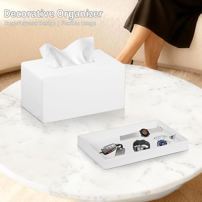 PU Leather Tissue Box Cover Rectangle - Image 6