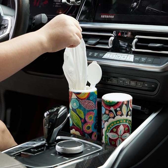 Car Tissues Holder with Facial Tissue, Travel Tissues Cylinder, Cup Holder - Image 6