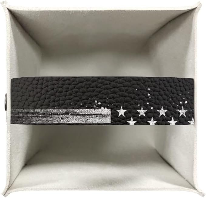 American Flag Eagle Portable Tissue Box Holder, Lightweight PU Leather Square - Image 3