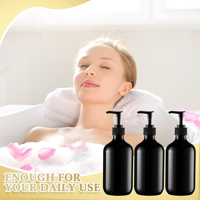 Sliner 6 Pcs Shampoo and Conditioner Dispenser Bottles 16.9 oz Plastic Shower - Image 4