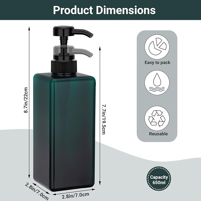 Suream Shampoo Dispenser Bottle - 22oz/650ml - Image 2