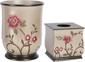 Zahari Home 2pc Larrisa Floral Bathroom Decor Set Waste Basket by ZahariHome