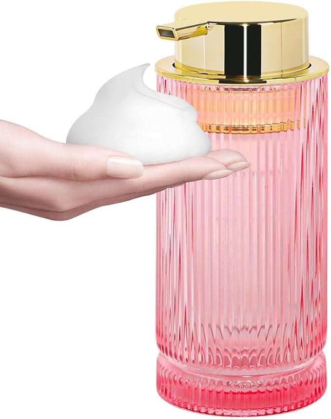 Foaming Soap Dispenser, 14 Oz Bathroom Refillable Liquid Lotion Pump Ribbed by Tonxus