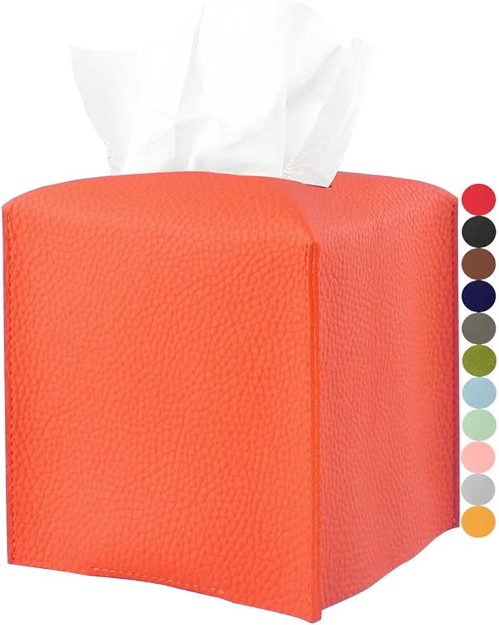 Orange Tissue Box Cover Square – Tissue Box Holder by JESMINI