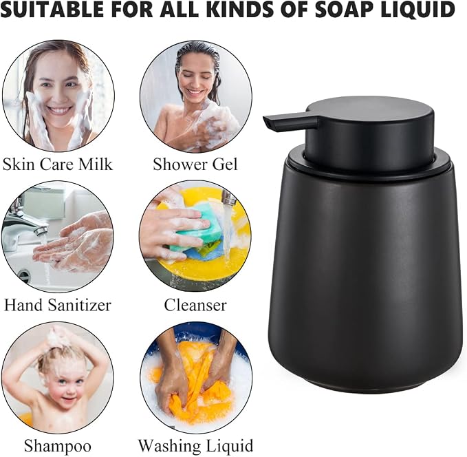 12Oz Black Foaming Soap Dispenser - Image 7