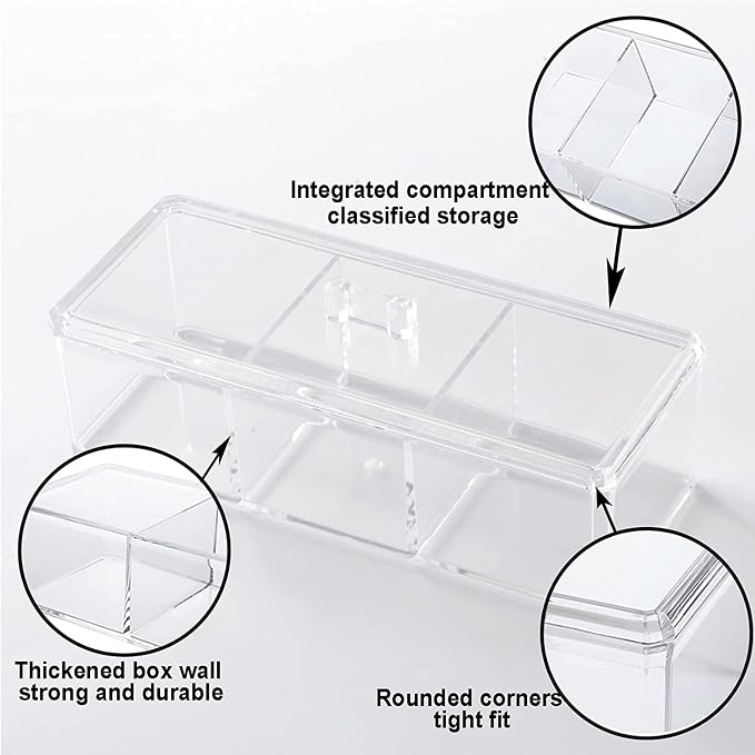 KIMCHOMERSE Qtip Holder Dispenser, 2-Layer Cotton Ball & Pad Holder - Image 8