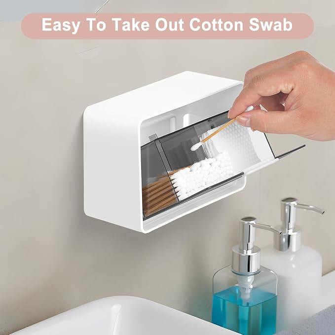 Qtip Holder, 2 Pack Wall Mount Qtip Holder Organizers - Image 7