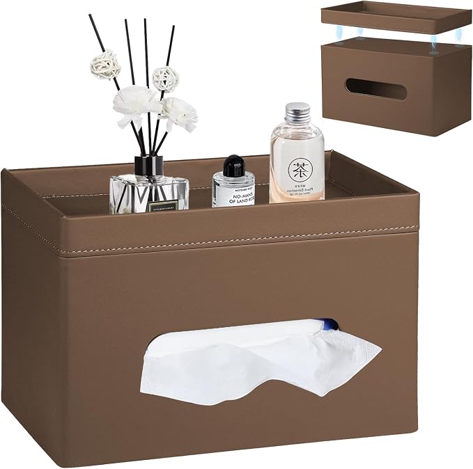 PU Leather Tissue Box Cover Rectangle by YAPISHI