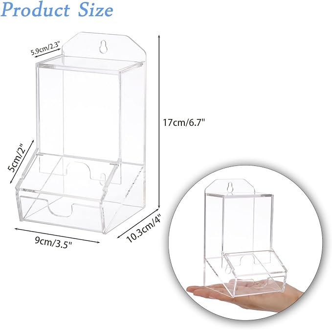 Hipiwe Clear Qtip Dispenser Wall Mount Acrylic Q Tip Holder Bathroom Cotton - Image 5