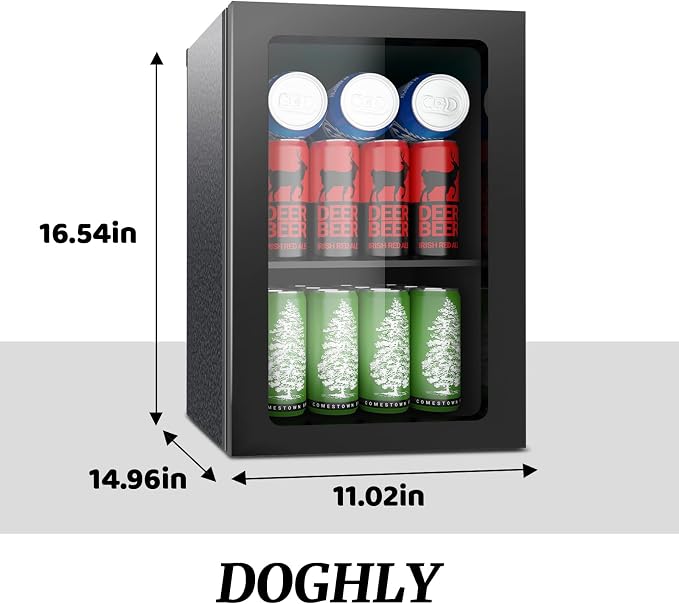 Beverage Refrigerator Cooler, 24 Can Mini Fridge Solid Door - Image 3
