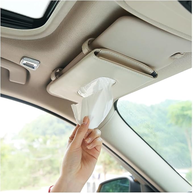 Car Tissue Holder, Sun Visor Napkin Box, Auto Napkin Case - Image 5