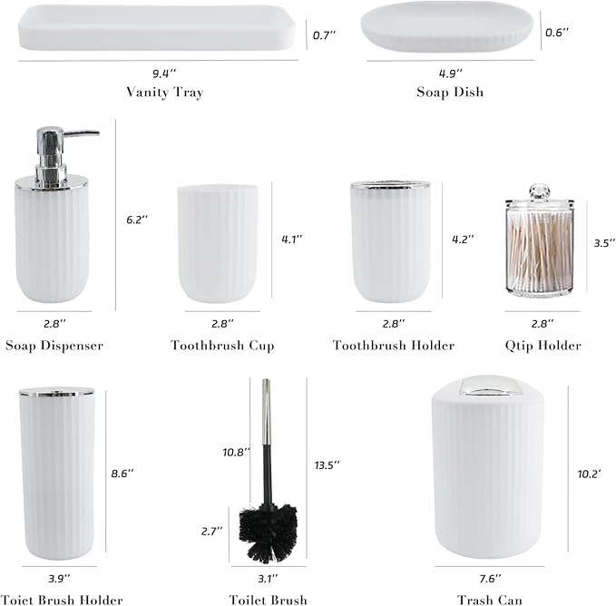 White Bathroom Accessories Set - Image 6