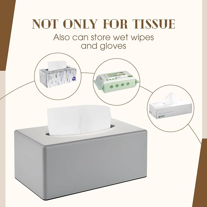 Tissue Box Cover, Rectangular Facial Tissue Holder - Image 6