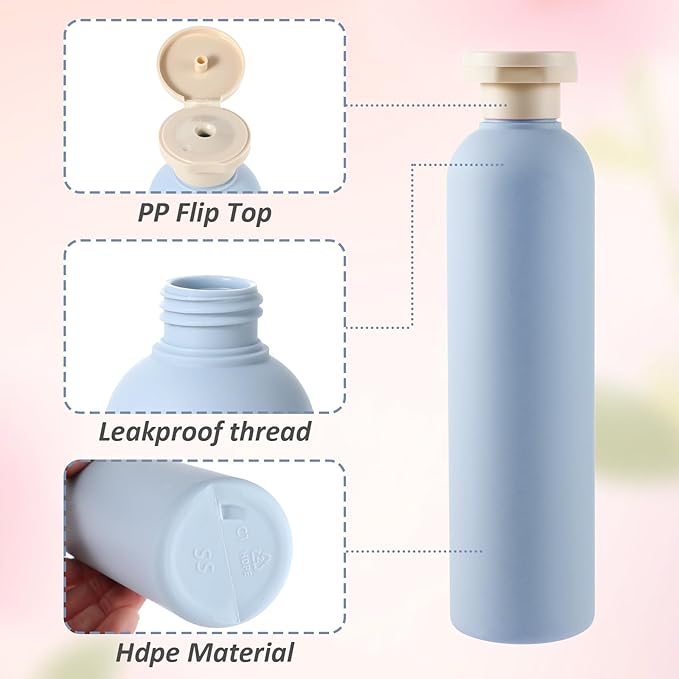 2Pcs Squeeze Bottles, 260ml Plastic Refillable Travel Containers - Image 2