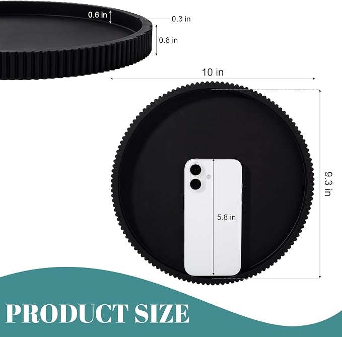Silicone Bathroom Tray Round Kitchen Counter Organizer Decorative Vanity - Image 6