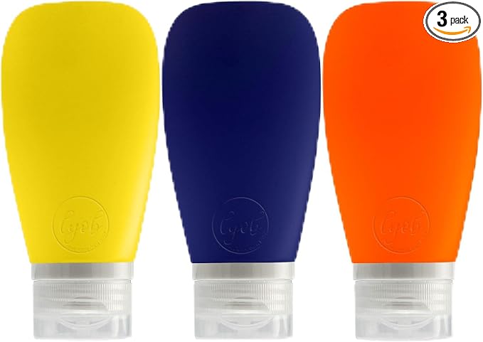 Travel Bottles for Toiletries, TSA Approved 3oz Leak Proof Silicone Refillable by Lyob