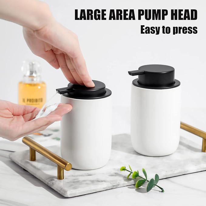 Hand Soap Dispenser for Bathroom Decro, Ceramic Liquid Pump Bottles Refillable - Image 3