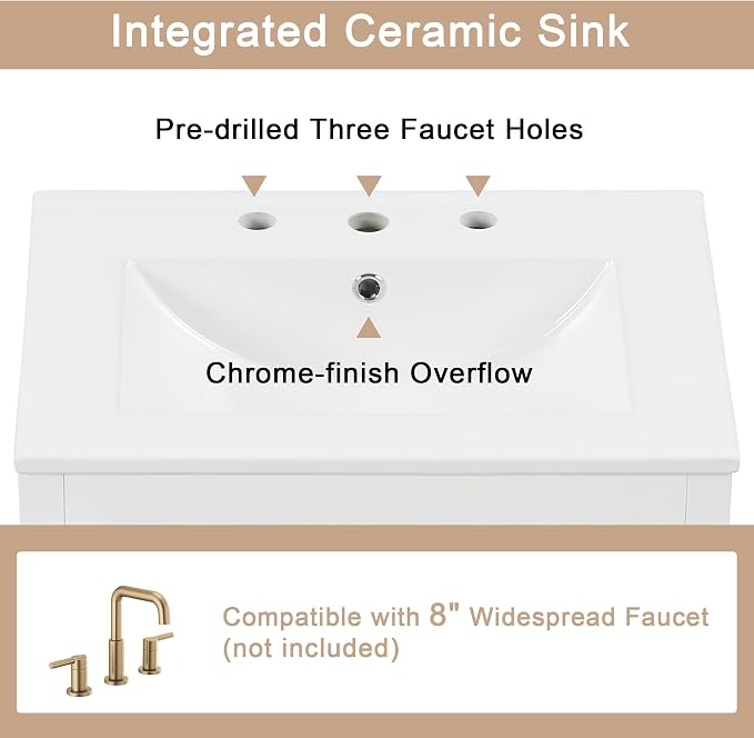 Harper & Bright Designs 24" Bathroom Vanity - Image 7