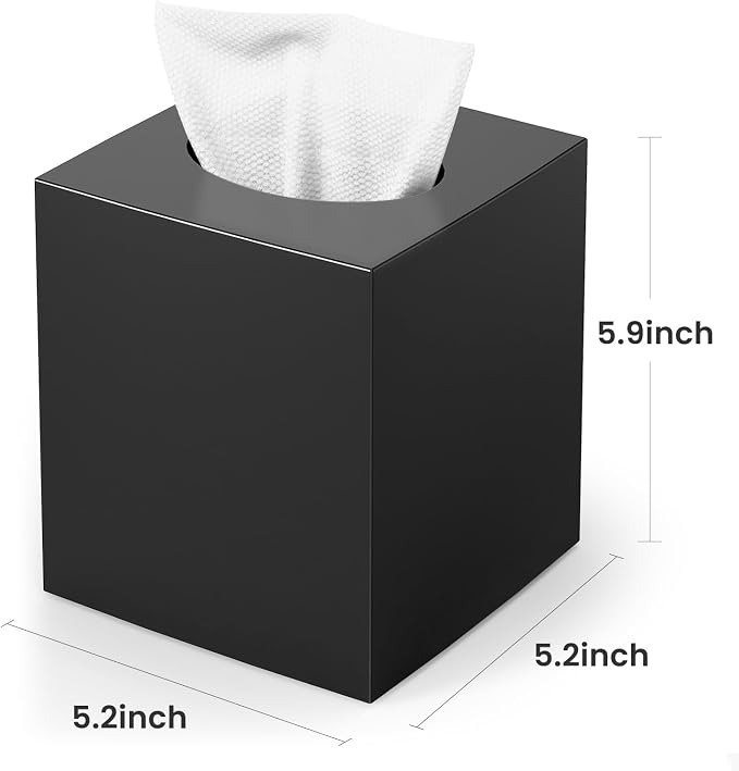 Tissue Box Cover, Square Facial Acrylic Tissue Box Holder - Image 3