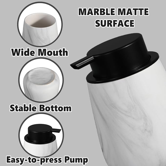 12Oz Ceramic Liquid Soap Dispenser - Image 3
