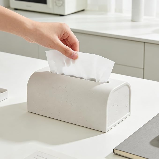 Tissue Box Cover Rectangle, Resin Decorative Facial Tissue Holder Covers Toilet - Image 2