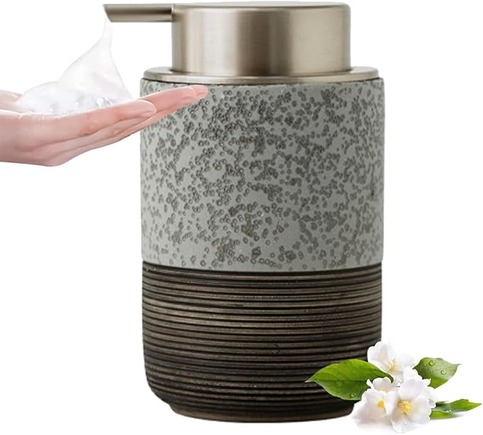 Ceramic Foam Hand Soap Dispenser, 12Oz Countertop Lotion Dispensers by Axcvveiyi