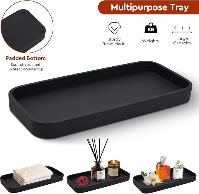 Bathroom Accessories Set, Toothbrush Holder, Qtip Holder Dispenser & Resin - Image 5