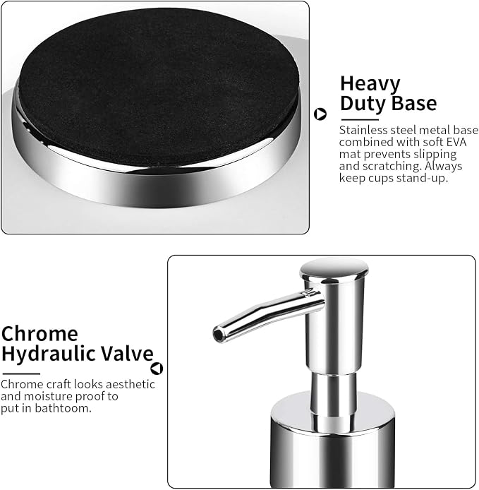 Bathroom Accessories Set 4 Pcs Toothbrush Holder Soap Dispenser Ceramic - Image 4