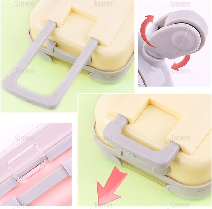 AUEAR, 2 Pack Mini Empty Luggage Storage Box Clear Suitcase Packaging Case - Image 6
