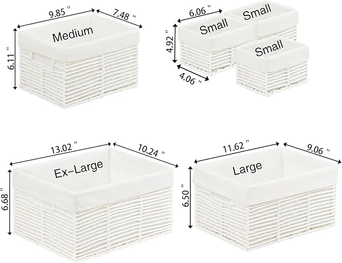 Vagusicc Wicker Storage Basket, 6 Pack Baskets - Image 2