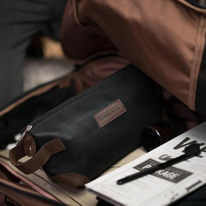 MANSCAPED® The Shed Men's Premium Quality Toiletry Bag, PU Leather Dopp Kit - Image 5