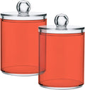 Tomato Red Qtip Holder Organizer Dispenser Cotton Swabs Cans Plastic Jars by SHJI