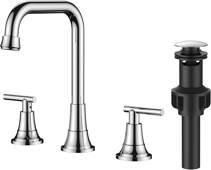 FORIOUS Widespread Bathroom Faucets Polished Chrome, 3 Hole Faucet by FORIOUS