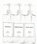 Modern Shampoo and Conditioner Dispenser Refillable Pump Bottle Set Empty by DIDROOM