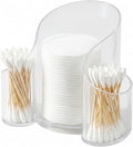 Clear 3-Compartment Vanity Organizer & Cotton Swab Holder by Home