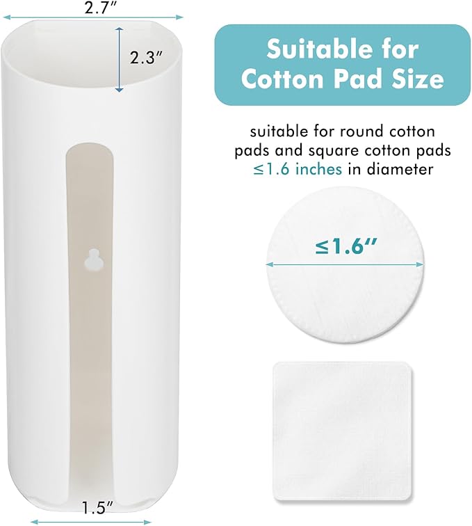 Cotton Pad Holder, Wall Mounted Cotton Rounds Holder Dispenser Face Pad Holder - Image 3