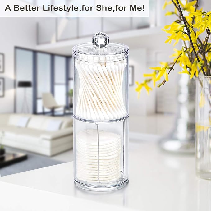 SheeChung 2-Pack Clear Acrylic Qtip Holder - Image 4