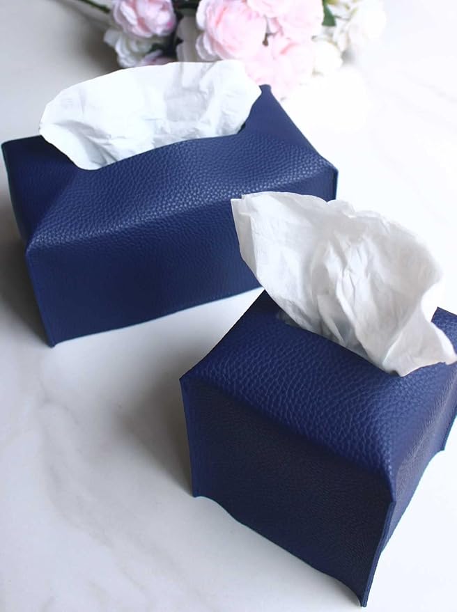 Tissue Box Cover Square Leather – Tissue Box Holder - Image 3