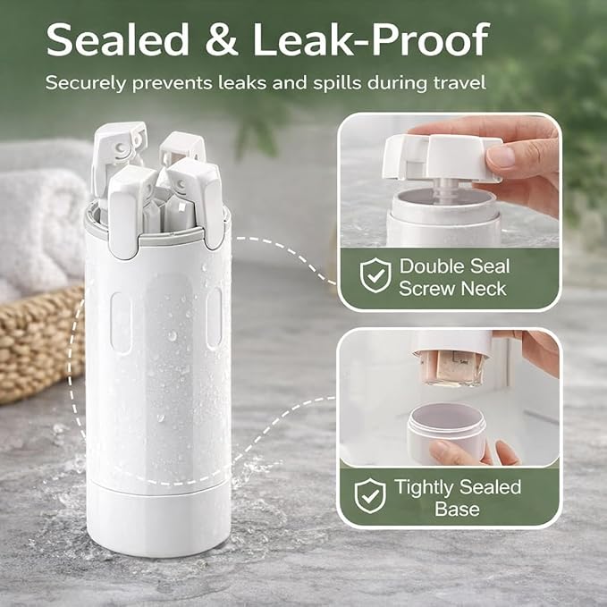 4-in-1 Travel Bottles for Toiletries, Travel Pump Bottle，Leak-Proof Shampoo - Image 5