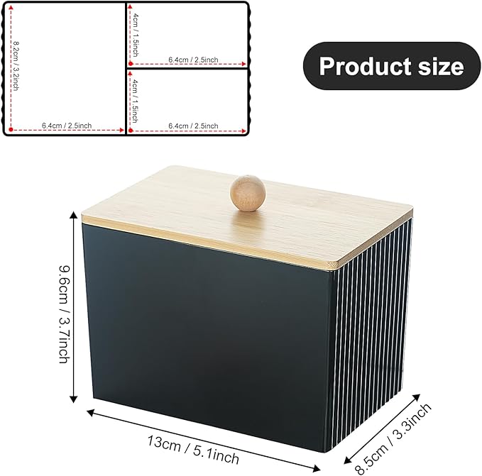 KIMCHOMERSE Qtip Holder Storage, Bathroom Cotton Ball Holder Canisters - Image 2