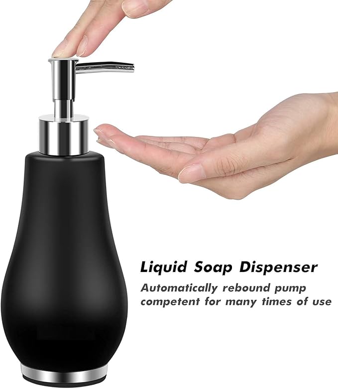 Bathroom Accessories Set 4 Pcs Toothbrush Holder Soap Dispenser Ceramic - Image 4