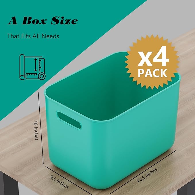 OWill 4-Pack 22L Plastic Storage Bins and Baskets - Image 2