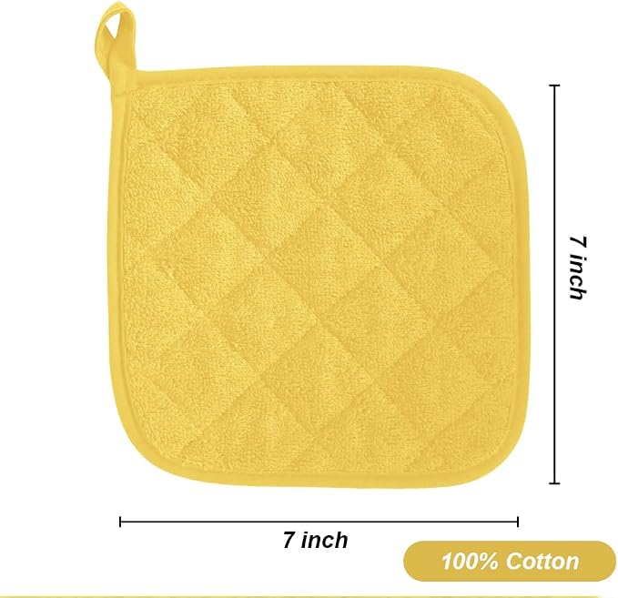 meioro 4-Pack Pot Holders for Kitchen High Heat Resistant Potholder, 100% - Image 6