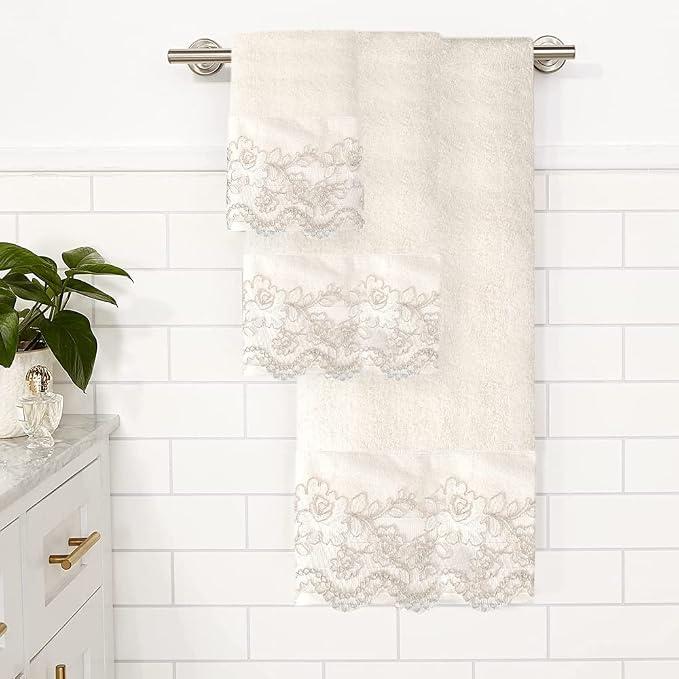 Zahari Home Rose Vine Bathroom Towel Set - Image 2
