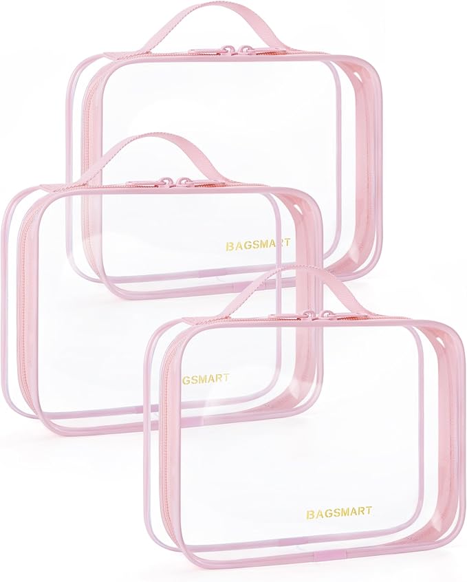 BAGSMART Clear Toiletry Bag, TSA Approved Travel Toiletry Bag Carry On Travel by BAGSMART