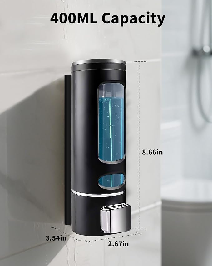 Shampoo and Conditioner Dispenser - 400ML Wall-Mounted Shower Shampoo Dispenser - Image 2
