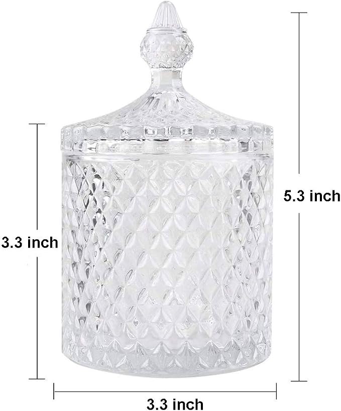 Colorful Home Decorative Jar Qtips Holder Dispenser Glass Storage Container - Image 4