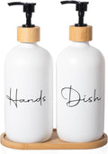 17 oz Hand Soap Dispenser Empty Glass Lotion Pump Bottles, Refillable Liquid by UUJOLY