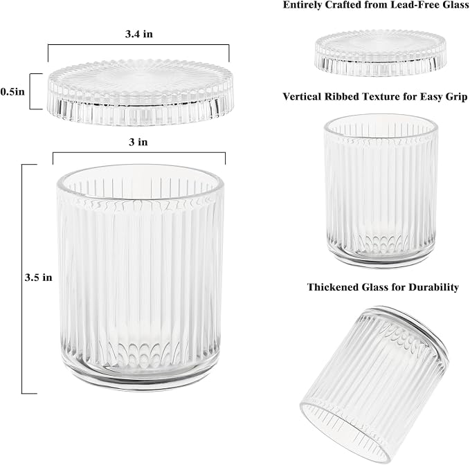 rejomiik Glass Qtip Holder Dispenser 2 Pack, Bathroom Canister Apothecary Jars - Image 3